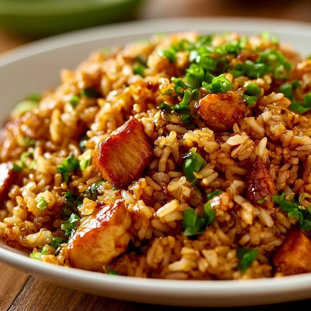 Mundwässriges Teriyaki-Hühnchen gebratenen Reis - FlirtyFood