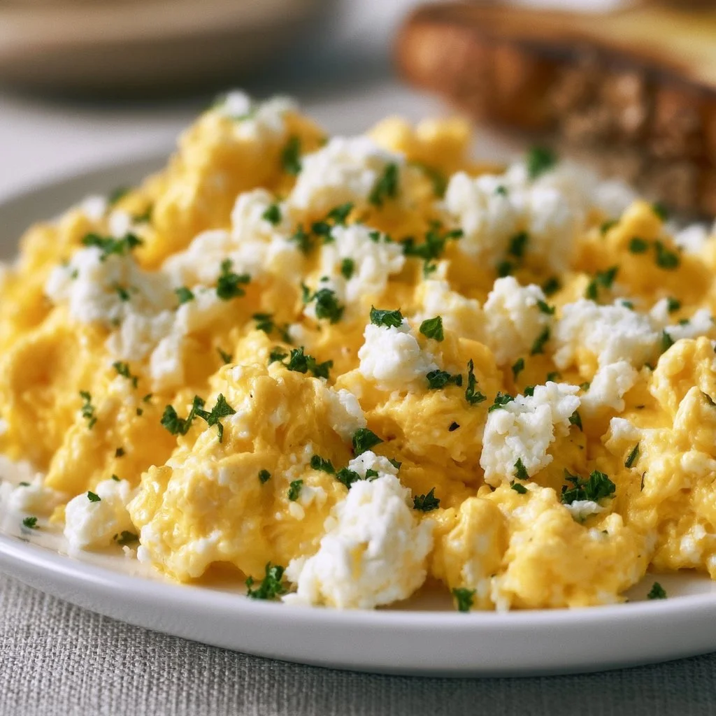 Rührei mit Hüttenkäse
