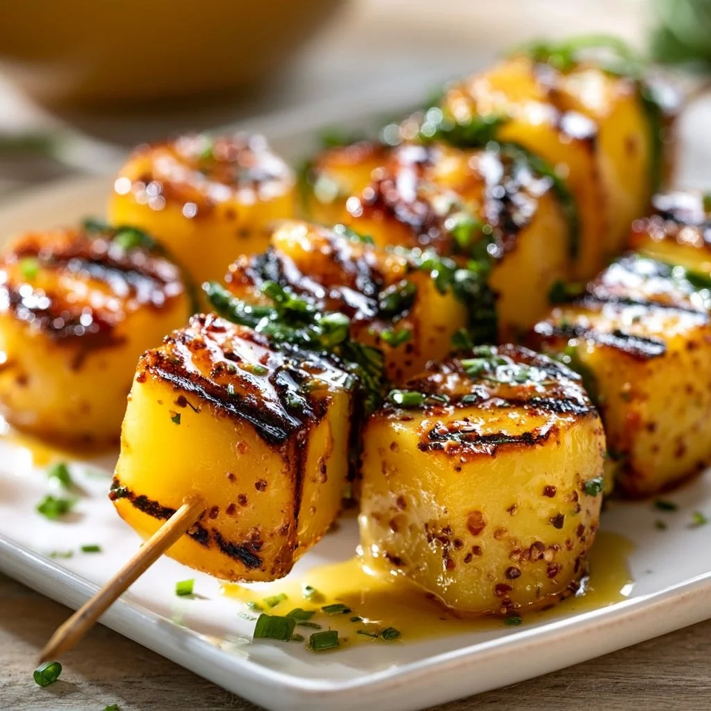 Saftige Gegrillte Honig-Senf Kartoffelspieße – Dein Rezept!