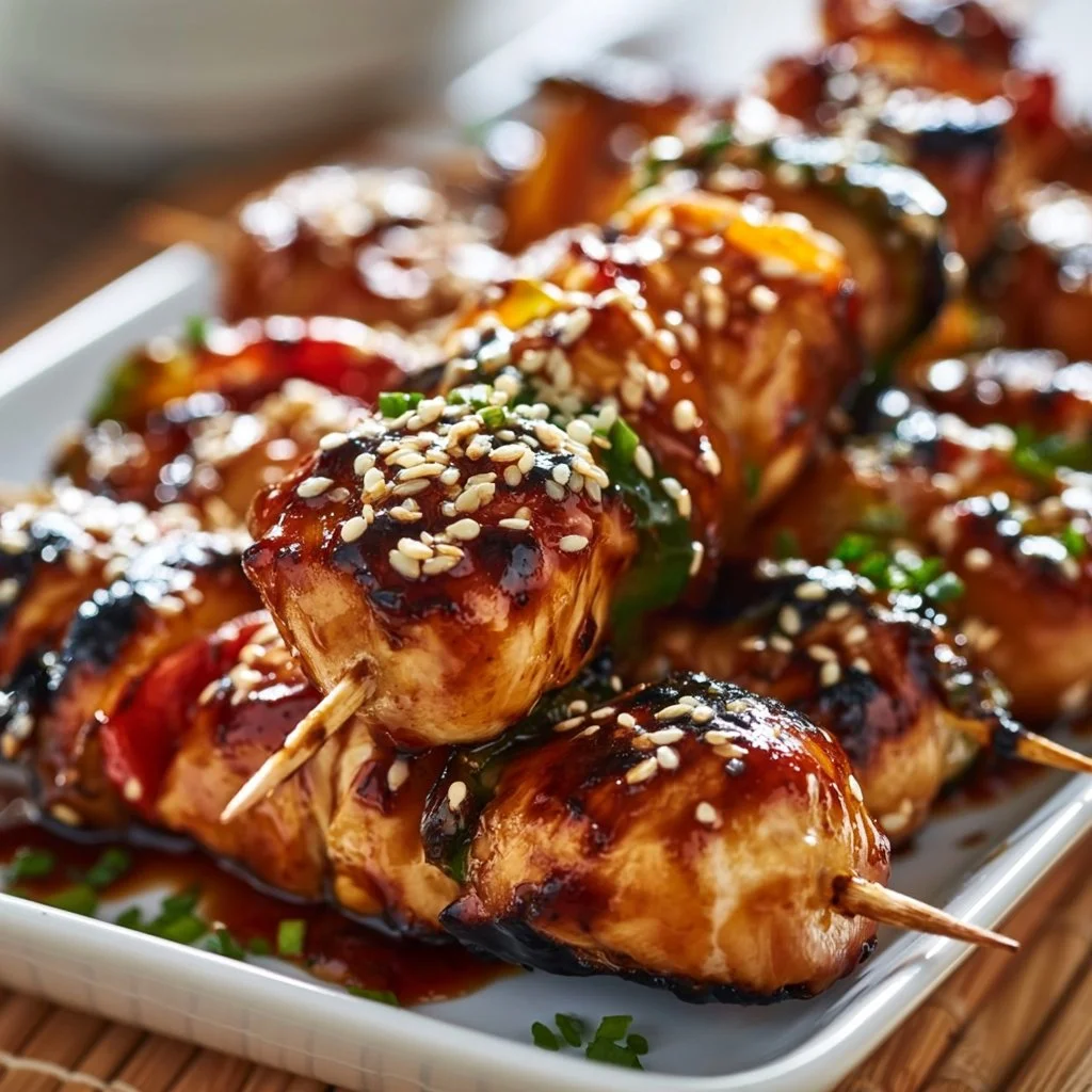 Saftige Teriyaki Hähnchen Spieße