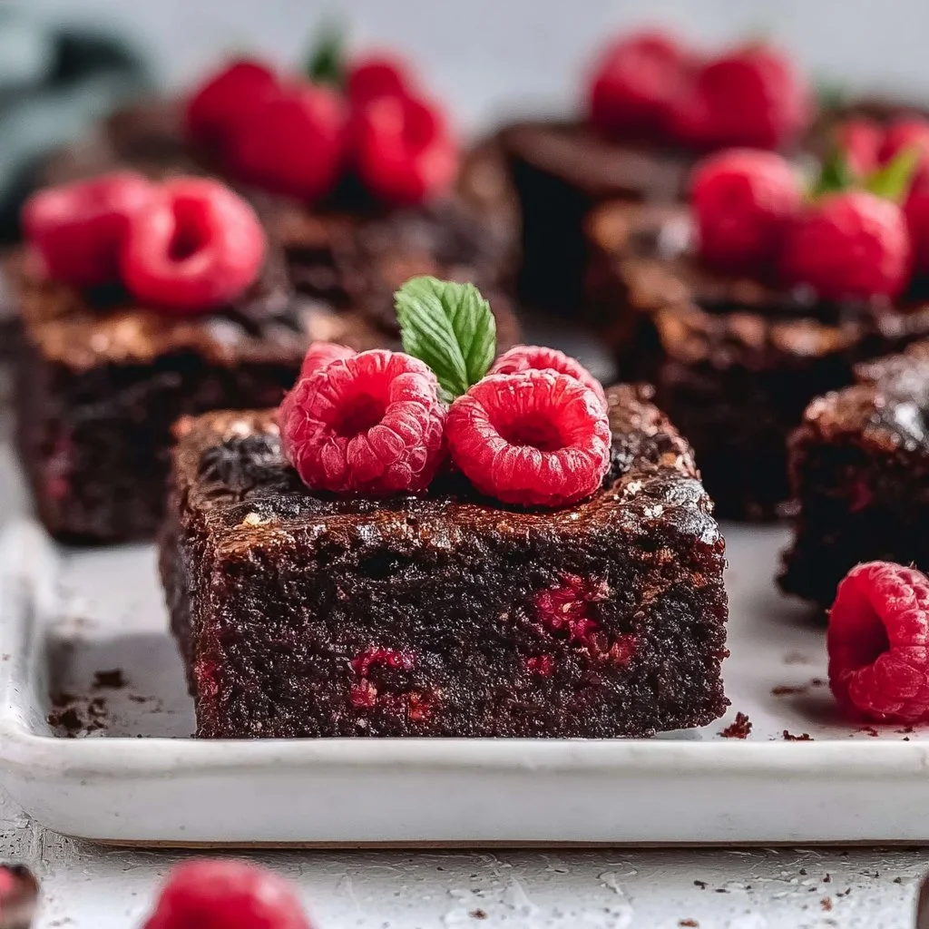 Vegane Himbeer-Brownies