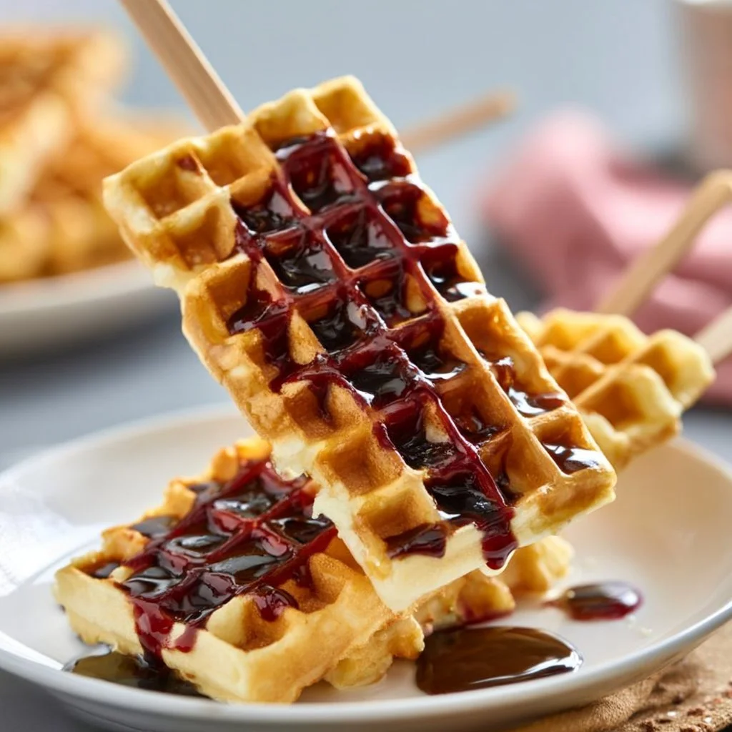 Waffeln am Stiel