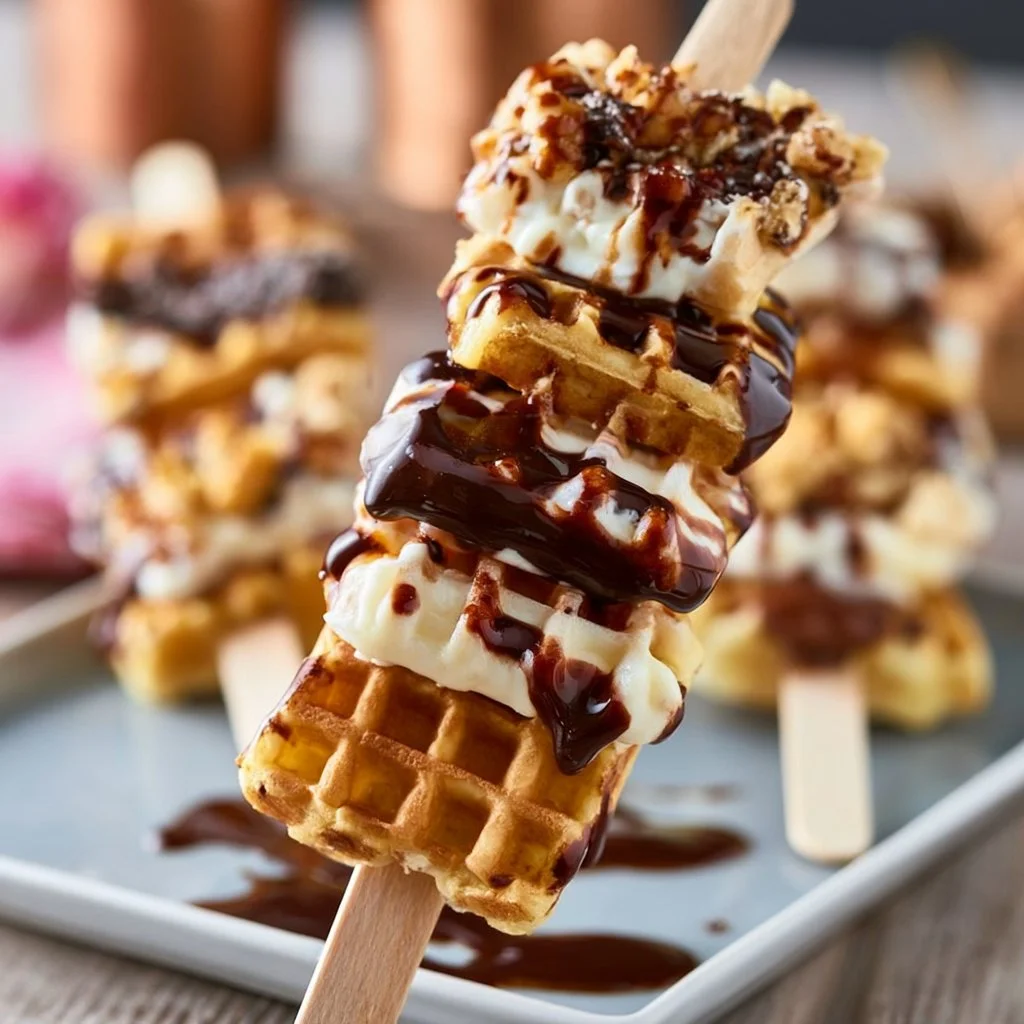 Waffeln am Stiel