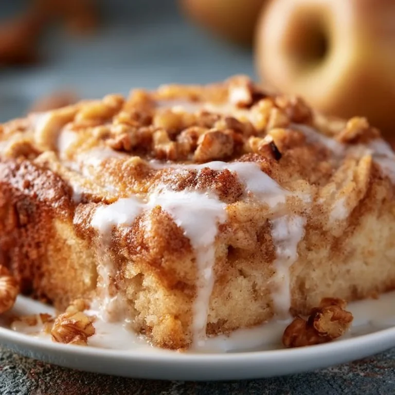 Köstlicher Apfel Zimt Nusskuchen mit frischen Äpfeln und Zimt