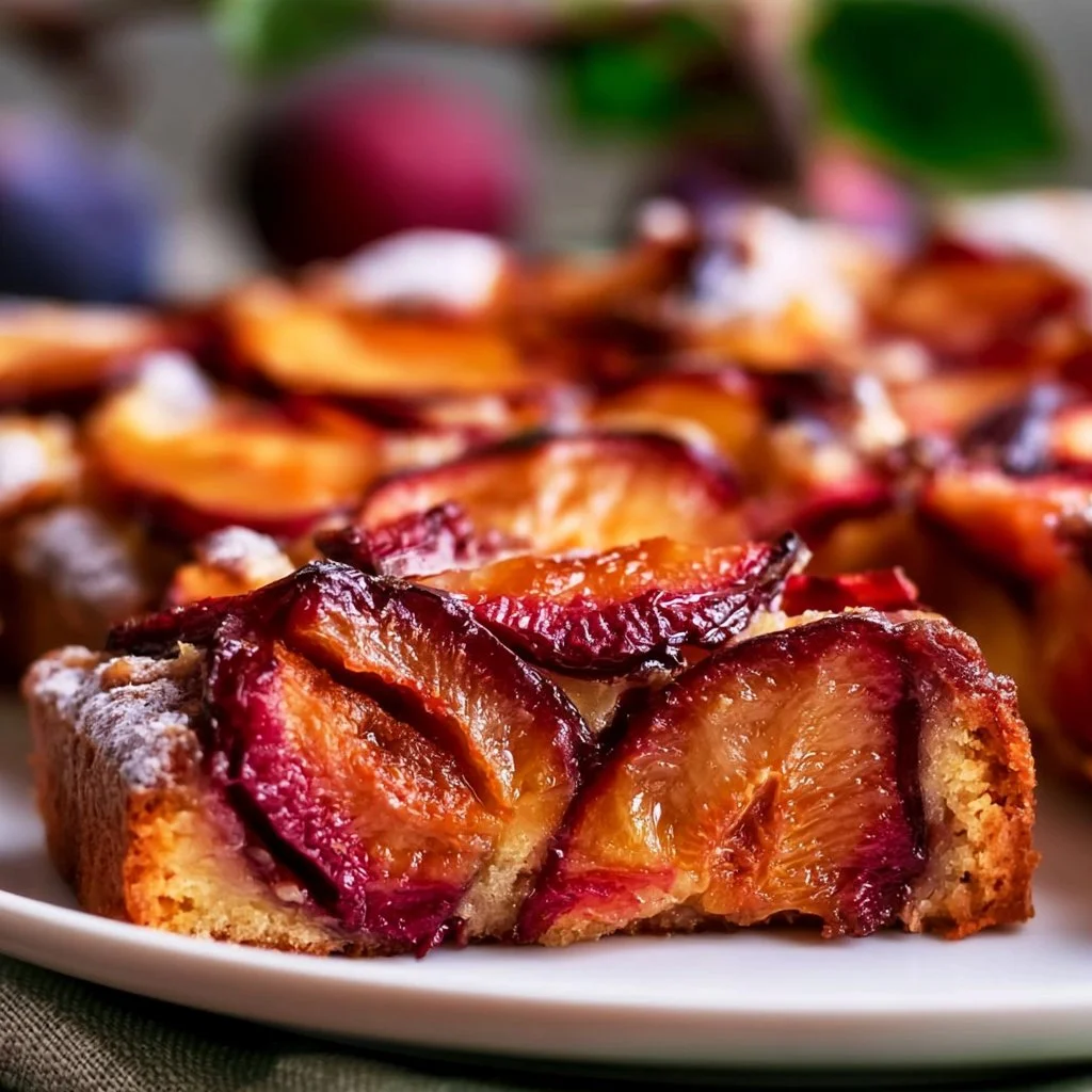 Pflaumenkuchen vom Blech mit frischen Pflaumen und leckerem Teig
