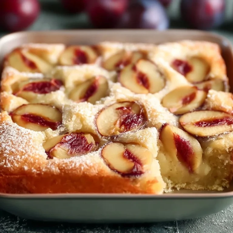 Polnischer Pflaumenkuchen mit saftigen Pflaumen und aromatischem Teig