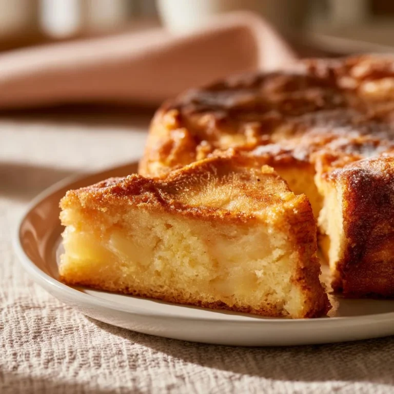 Saftiger Apfelkuchen mit frischen Äpfeln und einer goldbraunen Kruste.