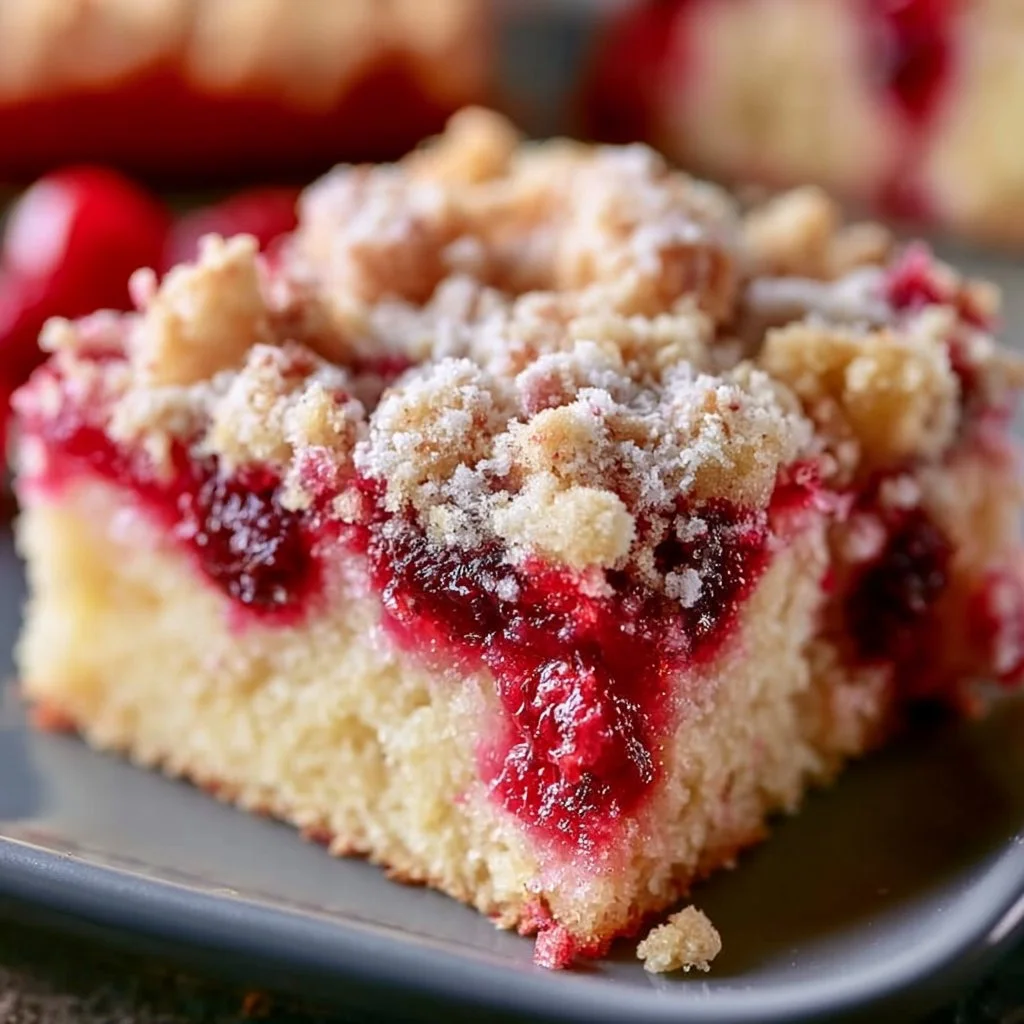 Schneller Johannisbeerkuchen mit Streuseln auf einem Blech