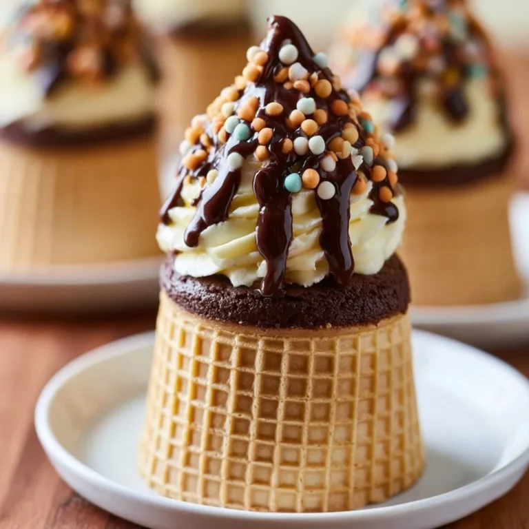Leckerer Waffelbecher Kuchen mit Sahne und Früchten